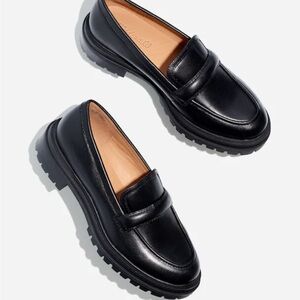 Madewell Bradley Lugsole Black Leather Loafers
